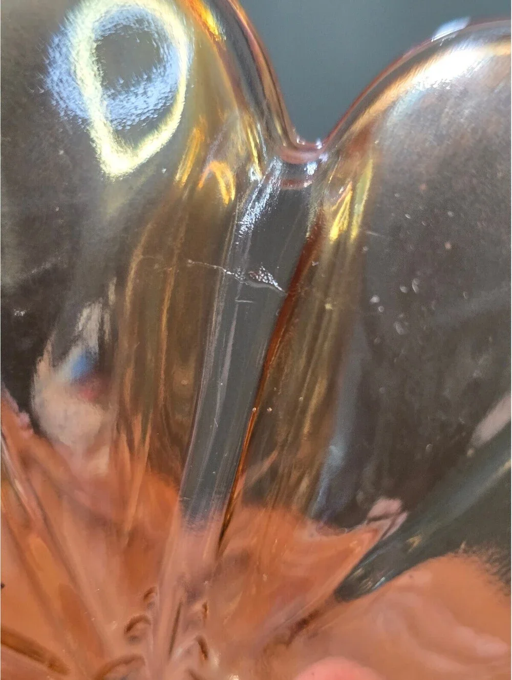 Vintage Amber Glass Flower Shaped Plate